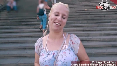 Young Natural Curvy Blonde does Street Casting and Gets Fucked on the first Date