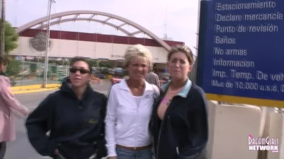 DreamGirls Members - Carefree Coeds Flash Agents at the Mexican Border