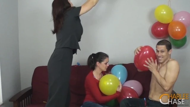 Balloon Fun with Busty Blonde Charlee Chase!!