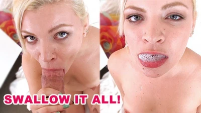 Alex little Sucks and Swallows Cum Huge Cock POV Blowjob for BigGulpGirls