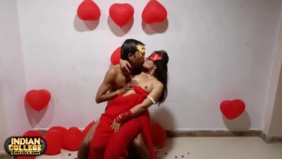 Loving Indian Couple Celebrating Valentines Day with Amazing Hot Sex