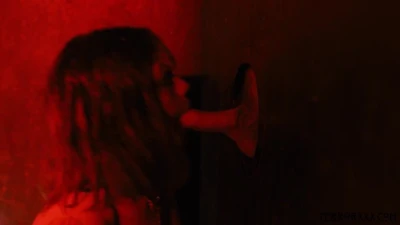 Shop of Terrors as Guy Gets Glory Hole Blowjob Watching Live Sex Show